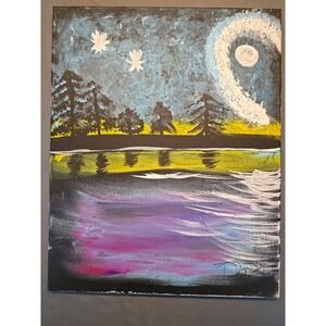 Original Acrylic Landscape Painting on Canvas 20x16 Signed Textured Art